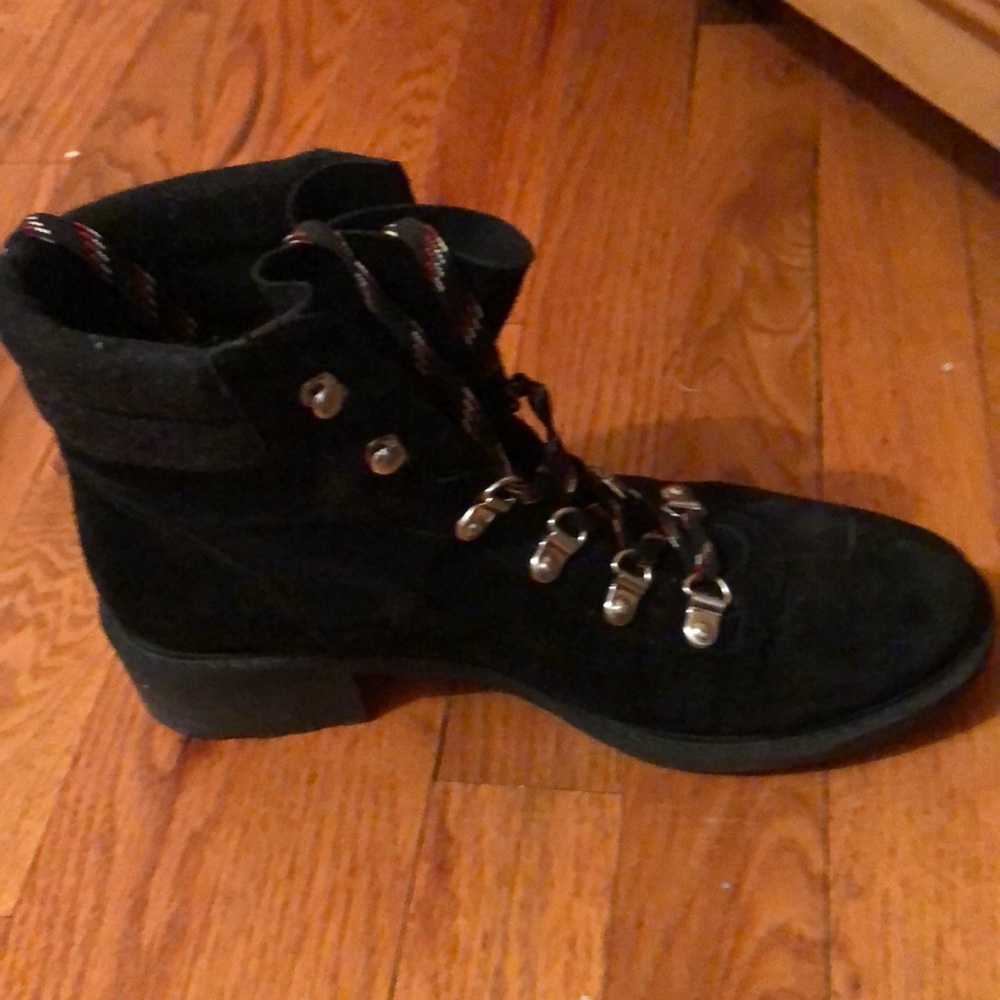 Sam Edelman Darrah Black Suede Lace Up Boots Sz 8
